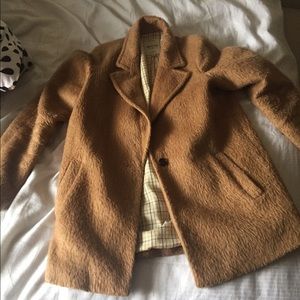 Furry camel coat