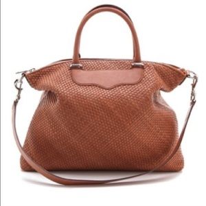 REBECCA MINKOFF WOVEN BONNIE SATCHEL BAG REBECCA MINKOFF WOVEN BONNIE SATCHEL BAG