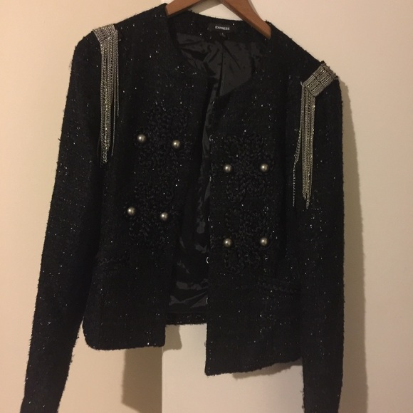 Classy Express jacket with fringes on d shoulder