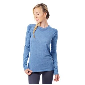 🆕 NUX Activewear Blue Mesh Long Sleeve Top NWT