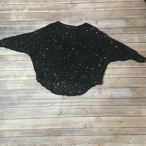 sweater, black with silver sparkles