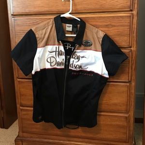 Harley Davidson Zip Up women's dress shirt