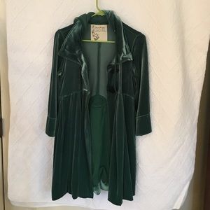 Free People green jacket velvet feel