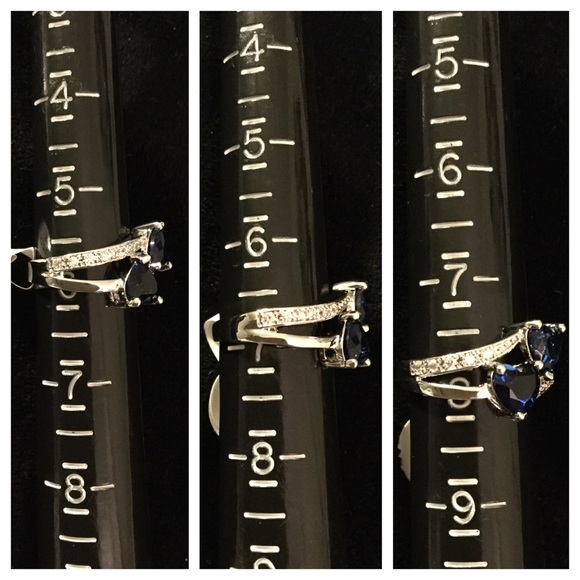 Heart Simulated Sapphire Ring - Picture 3 of 3