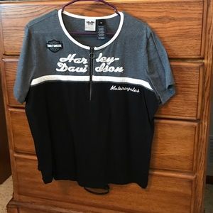 Harley Davidson Gray, black and white