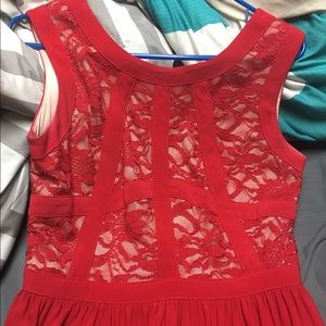 Red prom or ball dress