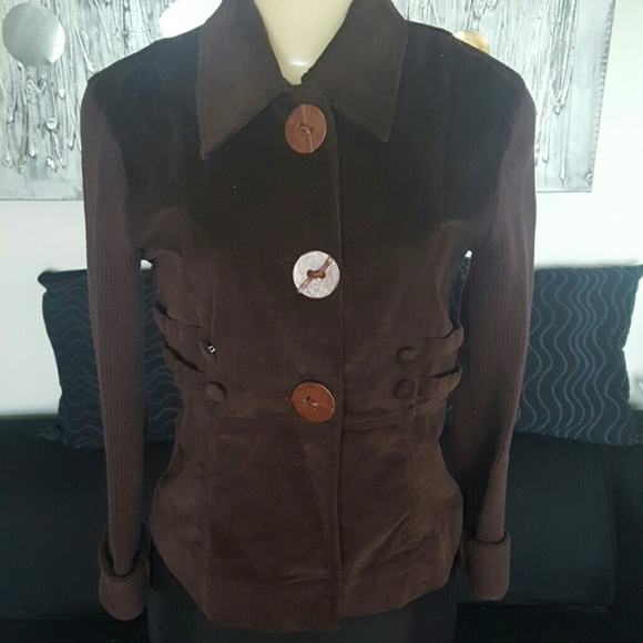 Corduroy and knit blazer