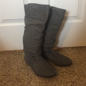 Tall gray boots