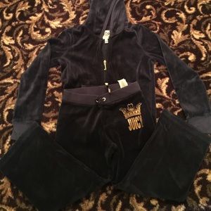 Kids navy blue velour Juicy Couture outfit