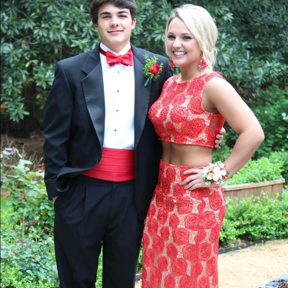 Jovani red two piece formal dress - Picture 3 of 3