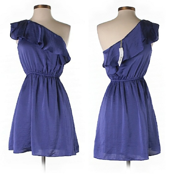 BCBG Royal Purple Ruffle Dress - Picture 1 of 2