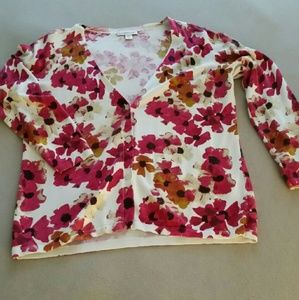 Coldwater Creek romantic print cardigan size XL