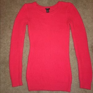 Long pink sweater dress