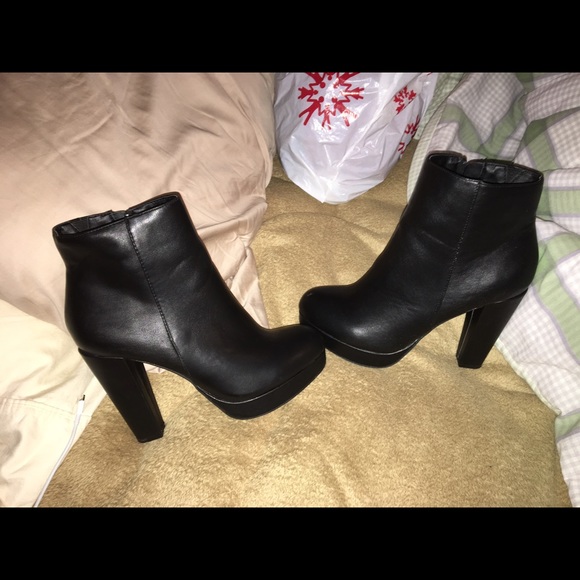 Black Leather Booties - Picture 2 of 4