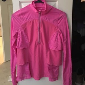 Hot Pink Lululemon 1/4 Zip with Ruffles