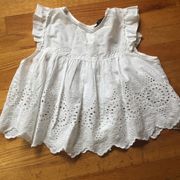 ZARA baby doll eyelet shirt