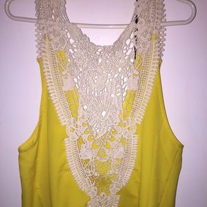 Yellow lace tank top! BRAND NEW!