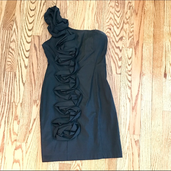 Black one shoulder semi formal dress