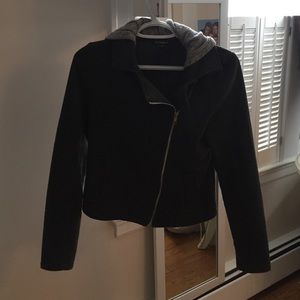 assymetrical dark grey jacket