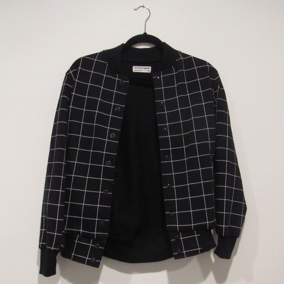 American apparel grid bomber jacket