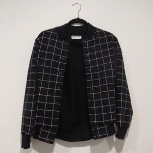 American apparel grid bomber jacket