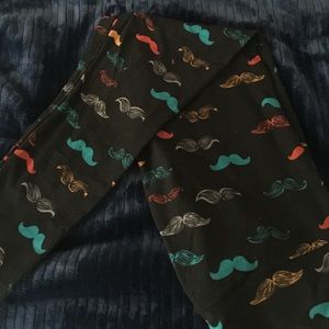 NEW OS Lularoe Mustache Leggings *Unicorn*