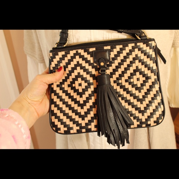 Cole haan braise tassel woven bag nwt