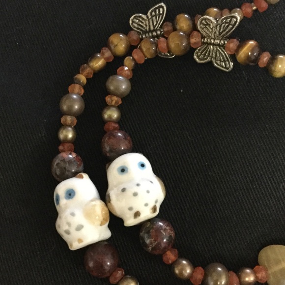 🛍3/$10 Seahorse necklace w/ owl & butterfly beads - Picture 2 of 3