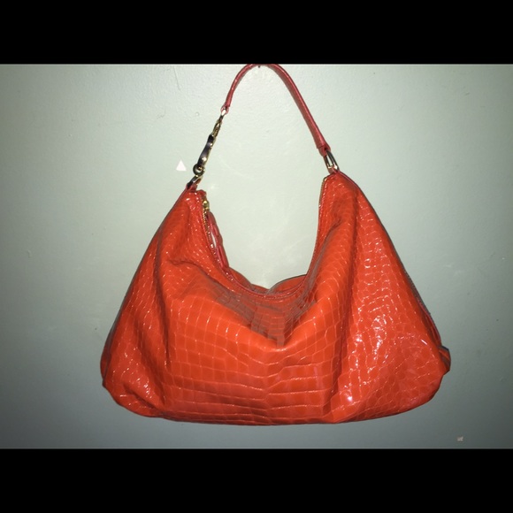 Stuart Weirzman Patent hobo handbag