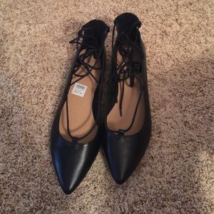 Lace up ankle flats