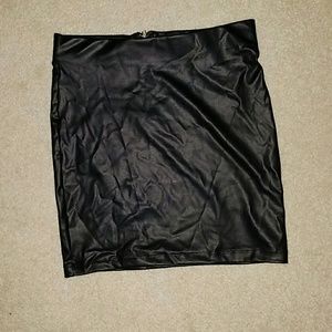 Black Leather Skirt