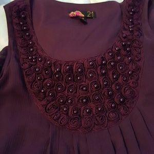 Purple bubble hem tank Sz S