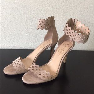 Jessica Simpson zip-up heels