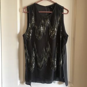 Mossimo sequined grey blouse