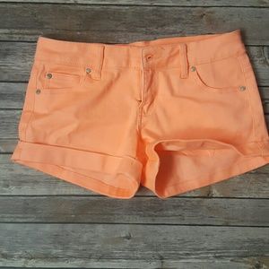 neon orange shorts