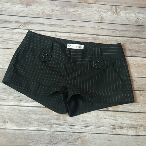 black pin stripe shorts