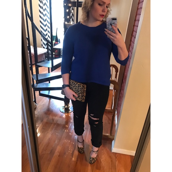 Blue Hi Low Sweater | F21 Sweater