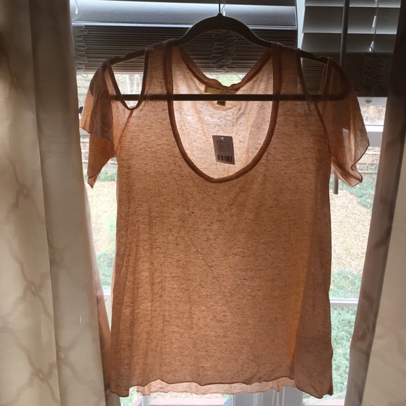 Urban Outfitters Peach Shoulder cutout Top