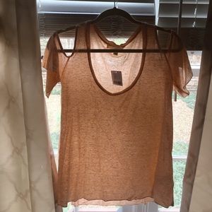 Urban Outfitters Peach Shoulder cutout Top