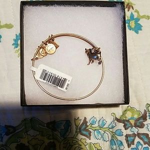 Alex and Ani gold cat bangle