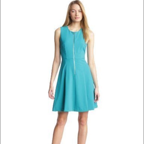 Calvin Klein Zip Front Fit and Flare Dress