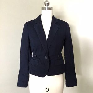 Loft Cotton Blazer - Navy Blue