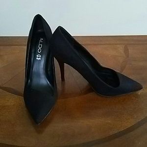 Aldo Assymetric Black 4" high heels.