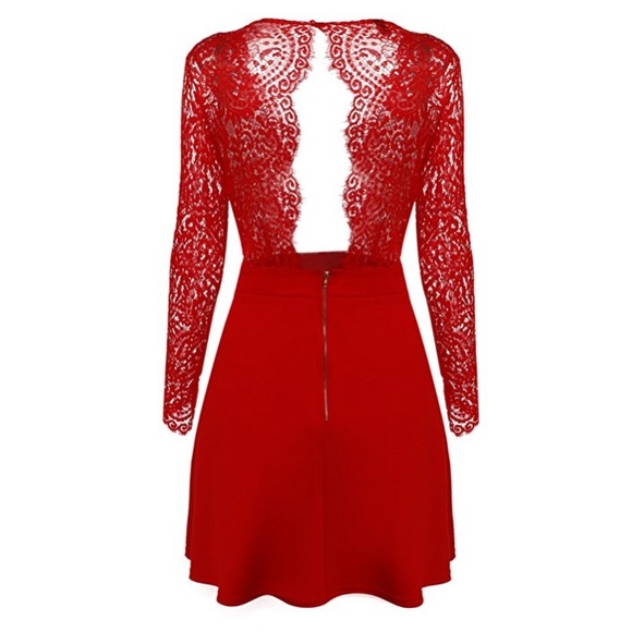 LACE BACKLESS DRESS - Picture 3 of 4