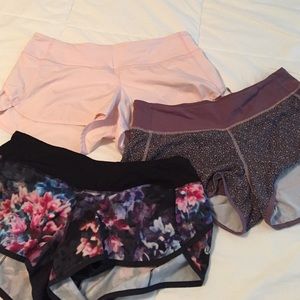 3 pair-  lulu speed shorts