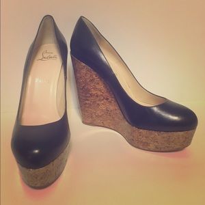 Christian Louboutin coroclic black wedges