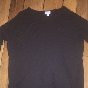 Solid black ribbed Lularoe Irma small