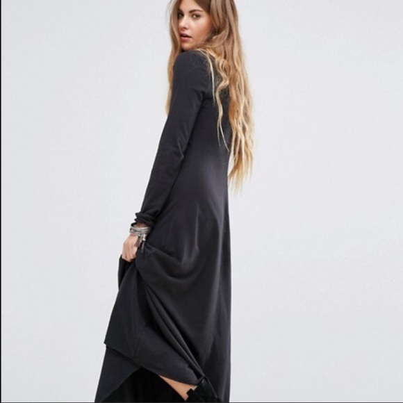 Free People black lace up maxi dress M - Picture 3 of 4