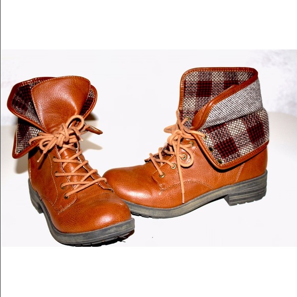 Fold over Combat Boots