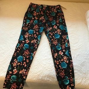 Floral business crop pants
